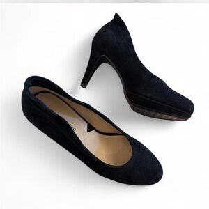 Classic Black Suede High Heel Pumps - Women